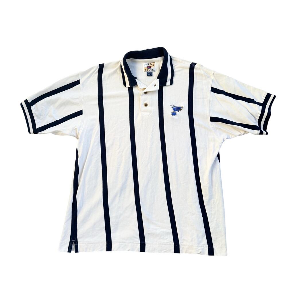 Vtg 1990s Cutter and Buck St Louis Blues Embroidered Logo Polo Shirt 2XL